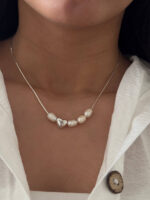 گردنبند قلب و مروارید