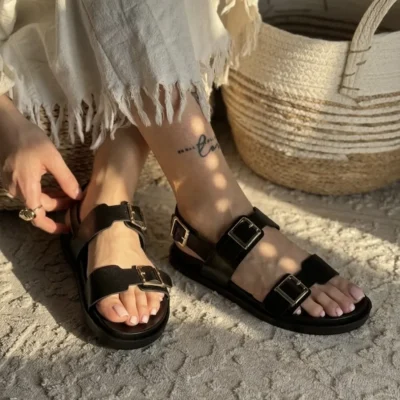 صندل زنانه نازیلا رنگ مشکی