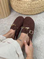 اسلیپر زنانه سنجاق قهوه ای